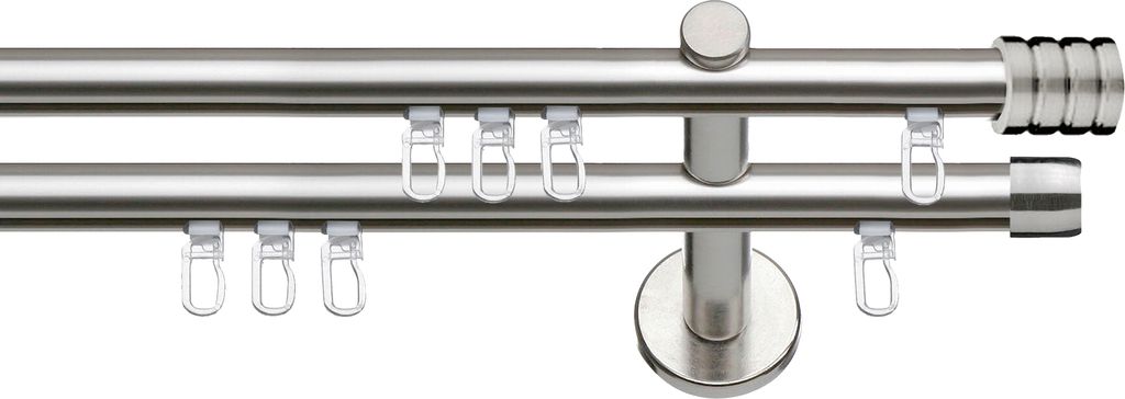SN Deco - Innenlaufgarnitur Lille, 19 mm, 2-Lauf, edelstahl optik, 120 cm