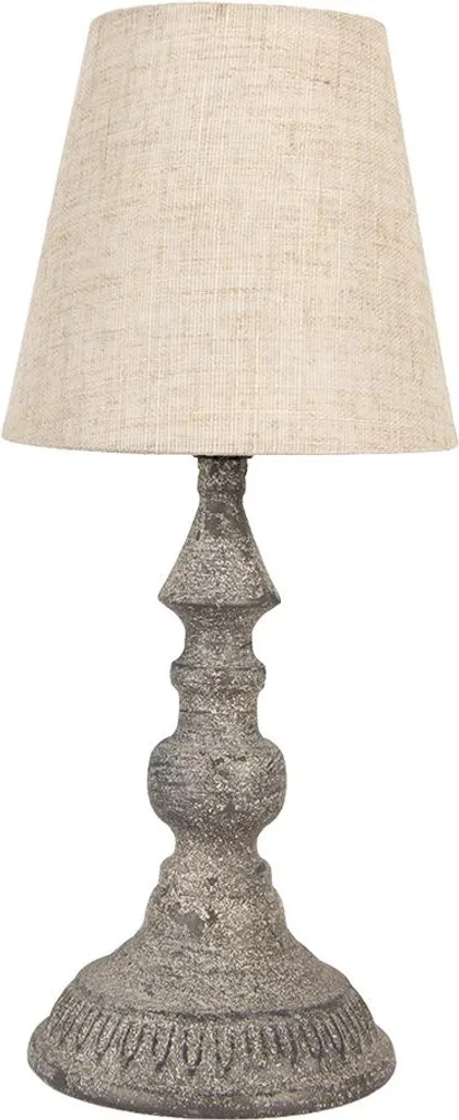 Lampe de chevet grise en métal pour chambre et bureau Ø 15x33 cm