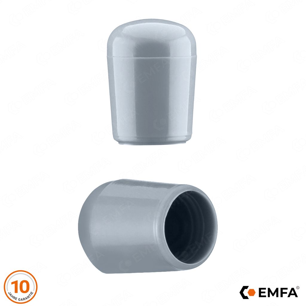 Kappen für Rundrohre 6 mm Grau 25 Stück Stuhlbeinkappe Gummi Endkappen Rohrendkappen