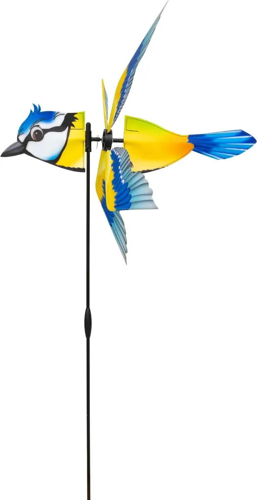 Éolienne de jardin Mésange bleue Breezy Wings pour balcon 51 x 95 cm