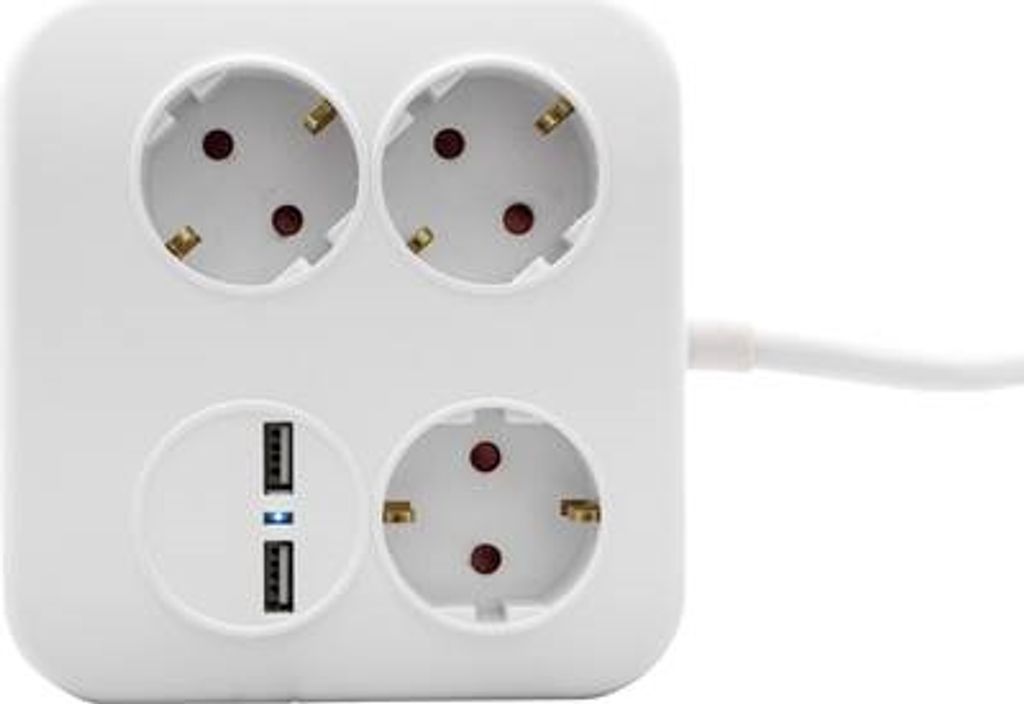 REV PowerQuad Bloc 3 prises + 2x USB blanc Image du produit 