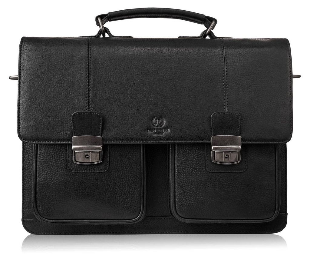 Herren Leder Dokumententasche Reiseaktentasche Paolo Peruzzi AY-03-BL
