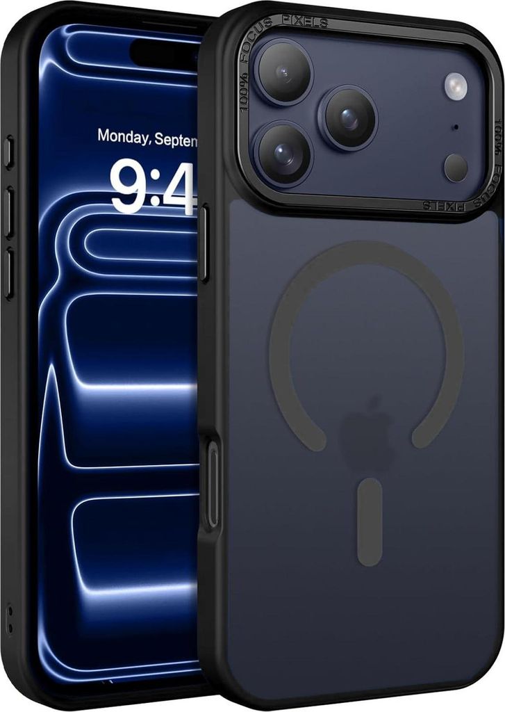 Handyhülle für iPhone 17 Pro Hülle MagSafe kompatibel mit Metall Kamerarahmen Magnet Case TPU Kantenschutz