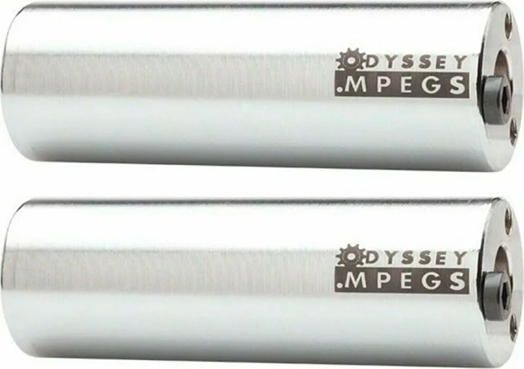Pegs de BMX Odyssey Mpegs Argent 100mm Repose-pieds Acier Ultra Résistant