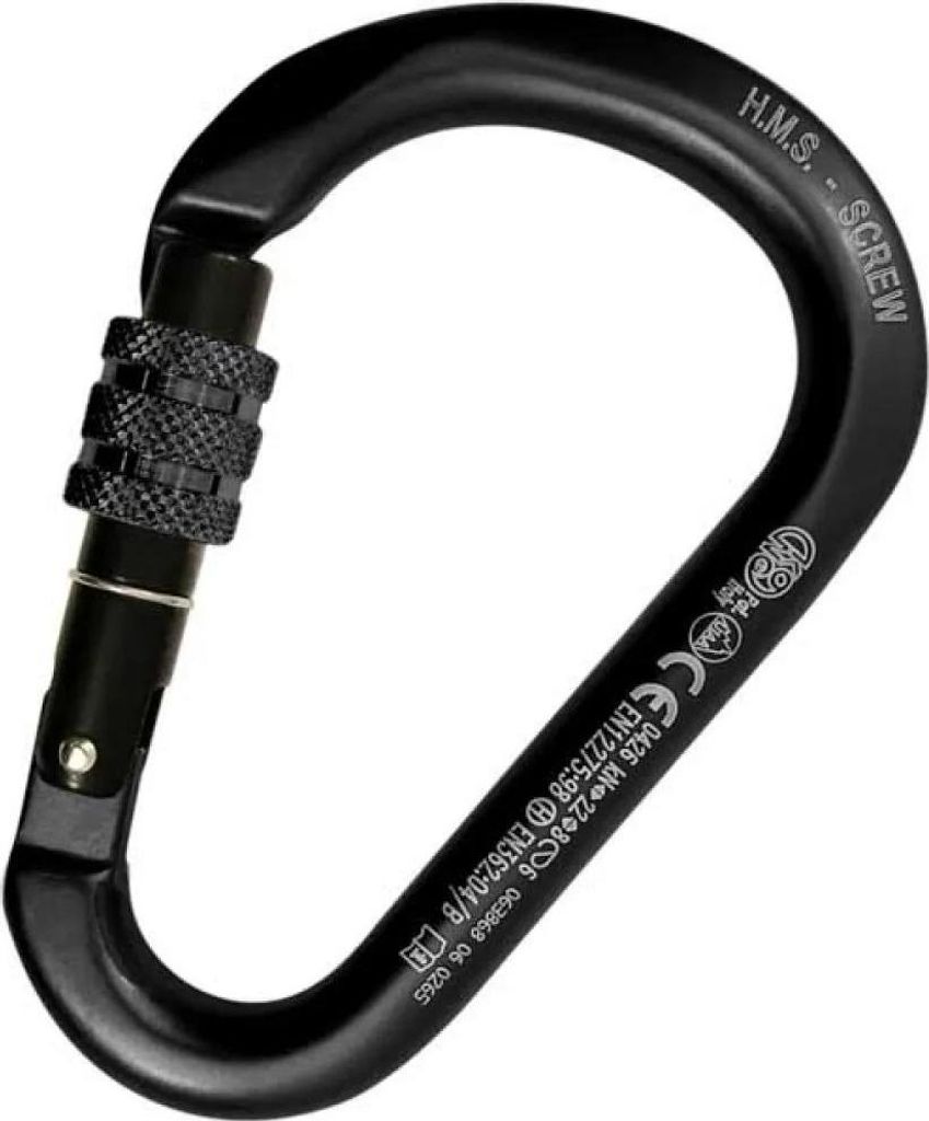 Alu-Karabiner HMS CLASSIC SCREW SLEEVE schwarz