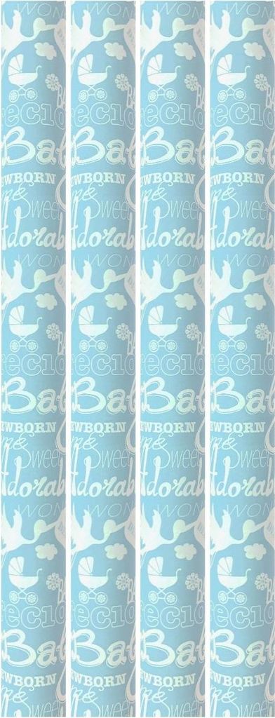 Baby-Geburts-Sortiment, Babyparty-Geschenkpapier, Junge – 200 x 70 cm – 4 Rollen