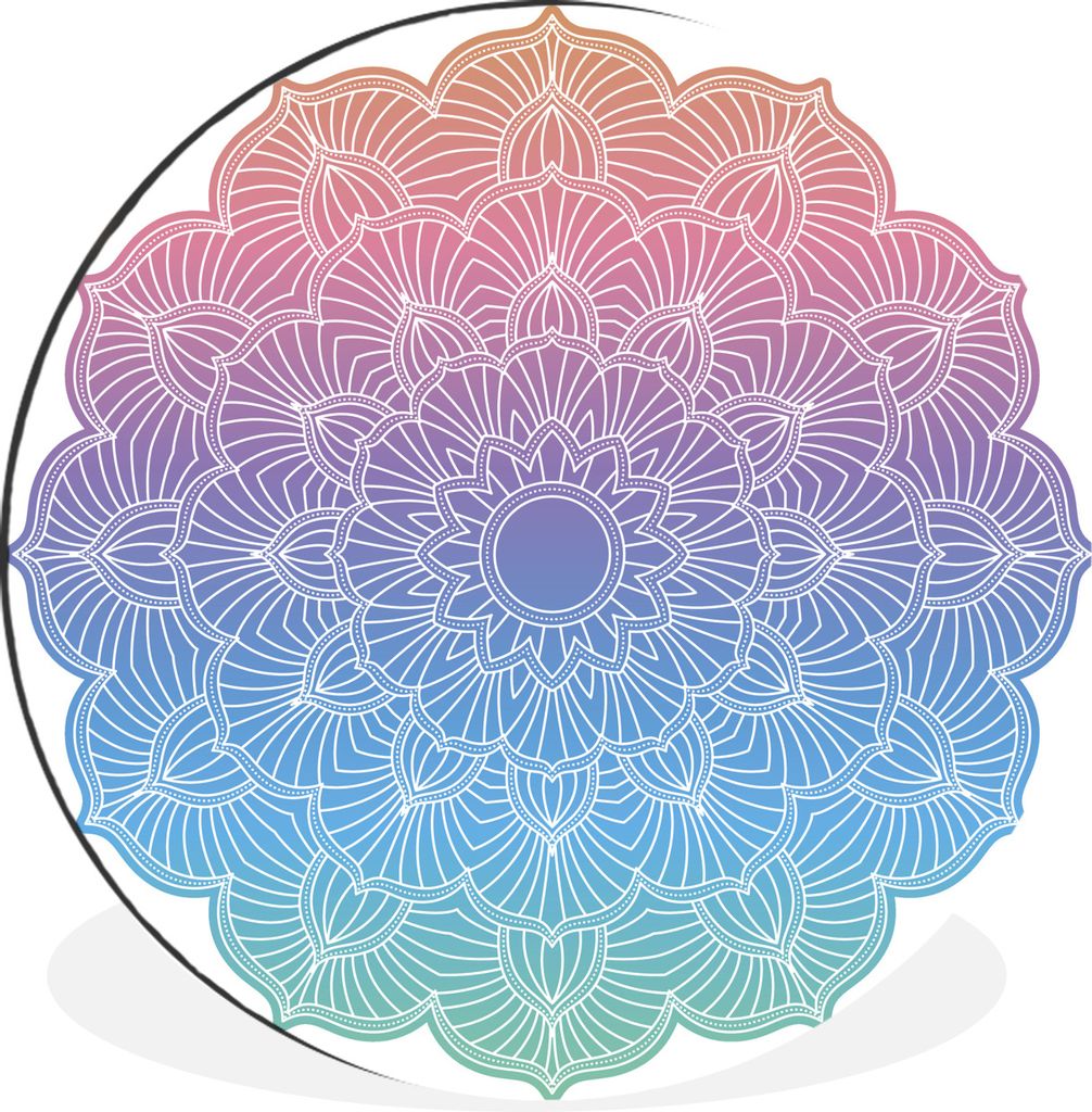 MuchoWow Aluminium Wandkreis Mandala Naturformen Ø 30 cm Wanddeko Modern Wohnzimmer - Wand Bild - Wohnzimmer - Runde Bilder - Alubilder - Kunst ...