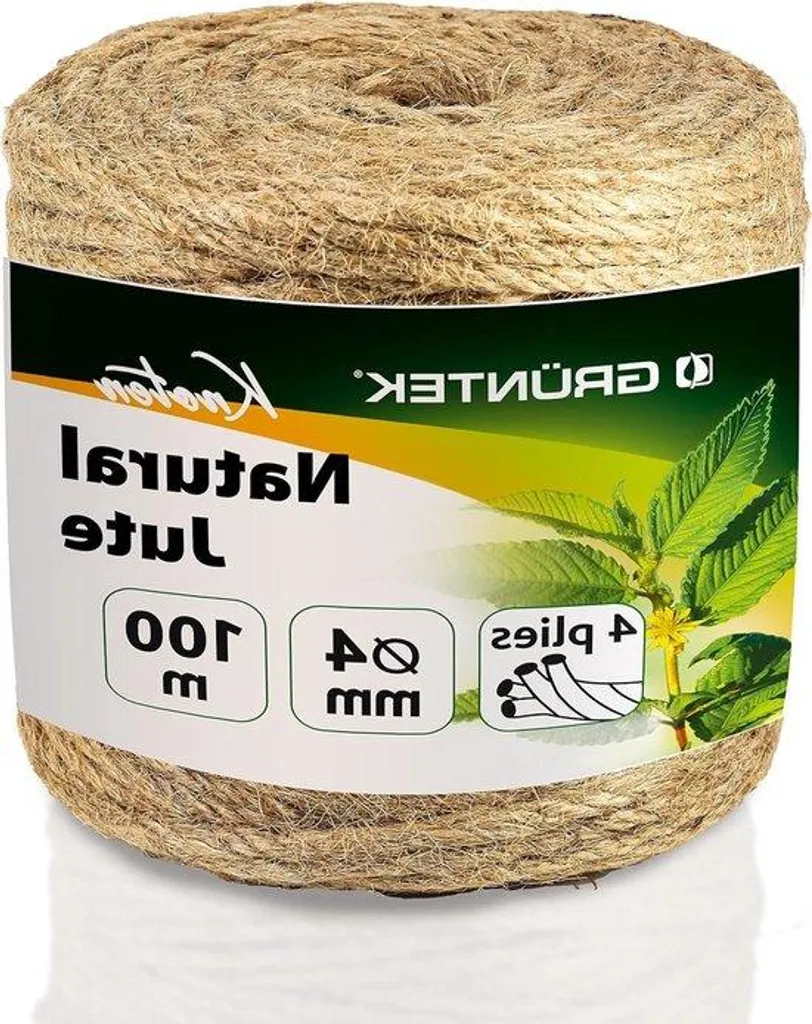 Ficelle de jute 4mm pour jardinage et bricolage - Bobine de 100 mètres