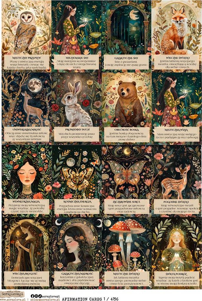 Reispapier Decoupage Bastelpapier A4 - Scraplove - Afirmation Cards 1