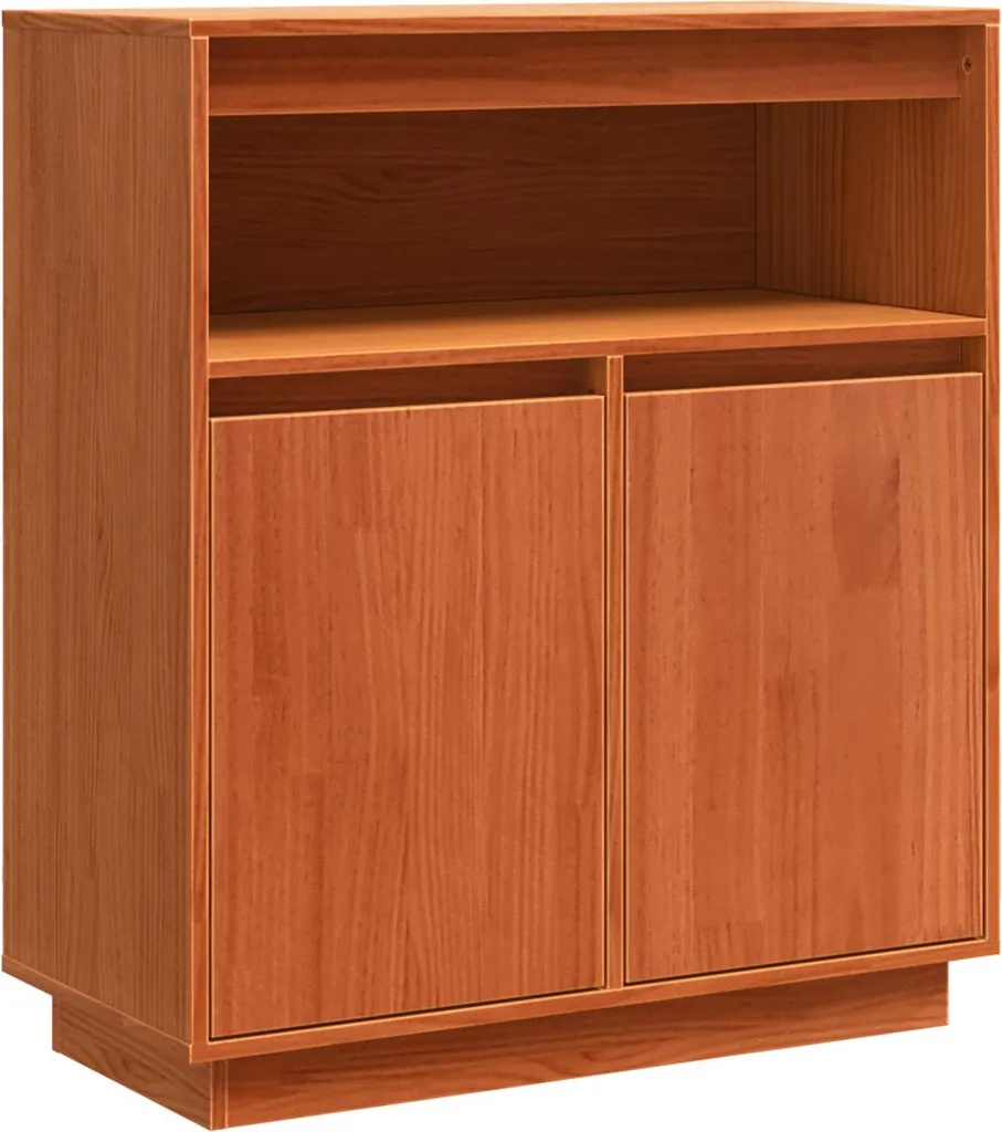 Bahut de rangement en bois de pin ciré 70x34x80 cm - Style authentique