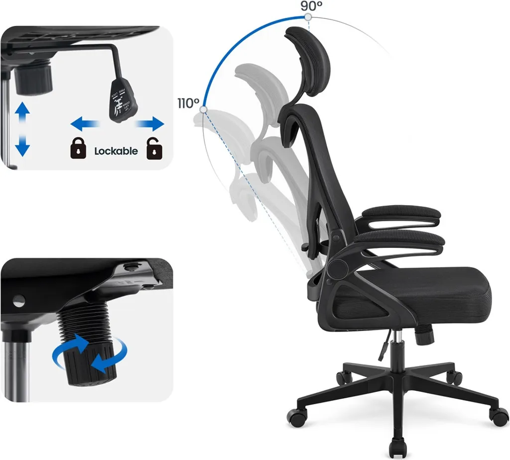 Poltrona Ufficio 592717 Nera: Ergonomia e Design per Smart Working - 8