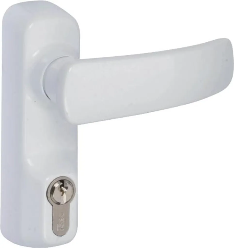 Poignée pour serrure Idea avec trou de cylindre européen - Blanc 9401