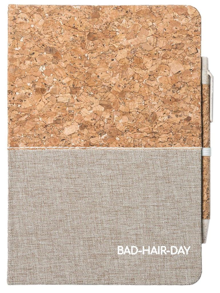 Huuraa Notizbuch A5 Bad Hair Day Schriftzug 80 Blatt inkl. Kugelschreiber Tagebuch Geschenkidee