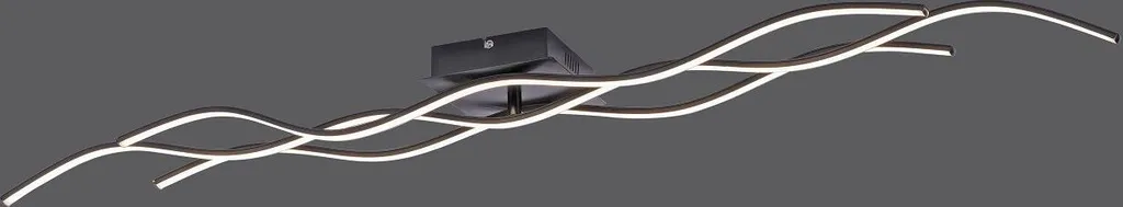 Grand plafonnier LED 137,5 cm noir mat - Éclairage design vague chic