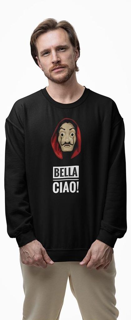 D&B Design Uni Pullover SWMO00004 Money Heist Schwarz-Größe XL
