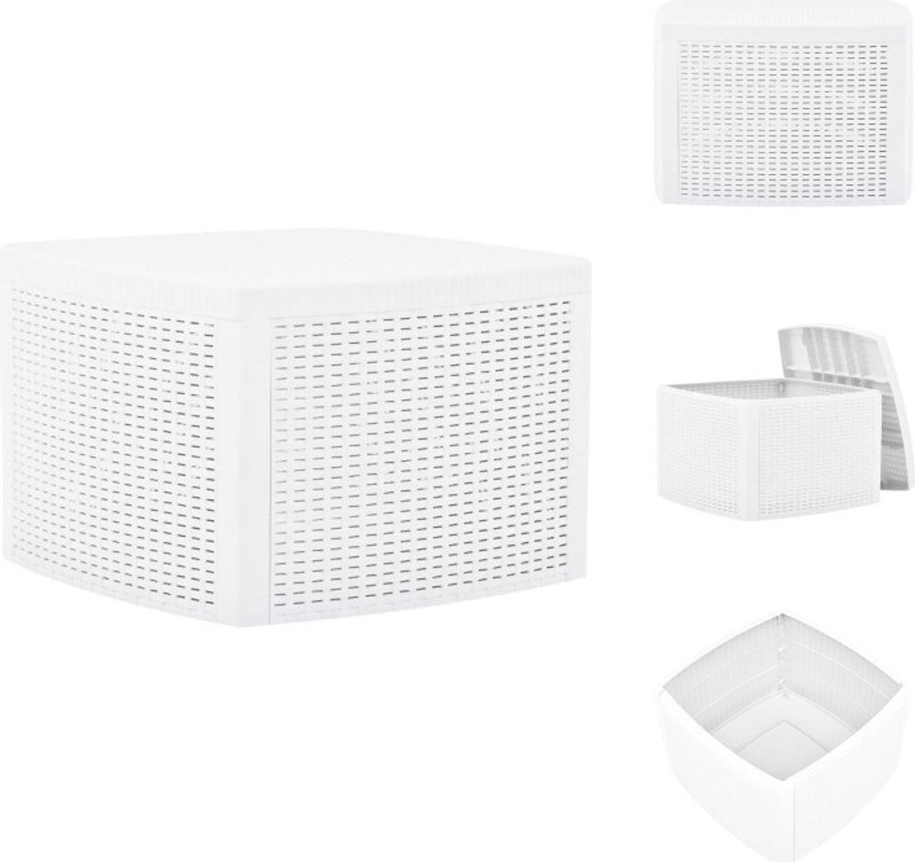 vidaXL Beistelltisch Weiß 54×54×36,5 cm Kunststoff - Gartentische