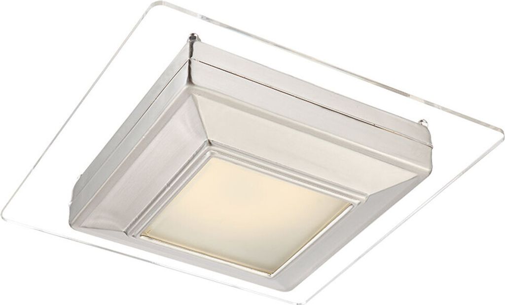 LED Deckenlampe, Chrom, verspiegelt, quadratisch, satiniert Produktbild 