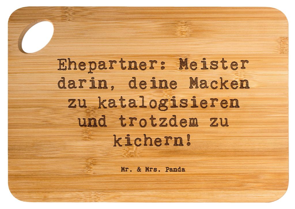 Mr. & Mrs. Panda Hackbrett Spruch Ehepartner Schätze - Transparent - Geschenk, handgemacht, Zuneigung, Frühstücksbrettchen, Macken, Kichern, Jah...