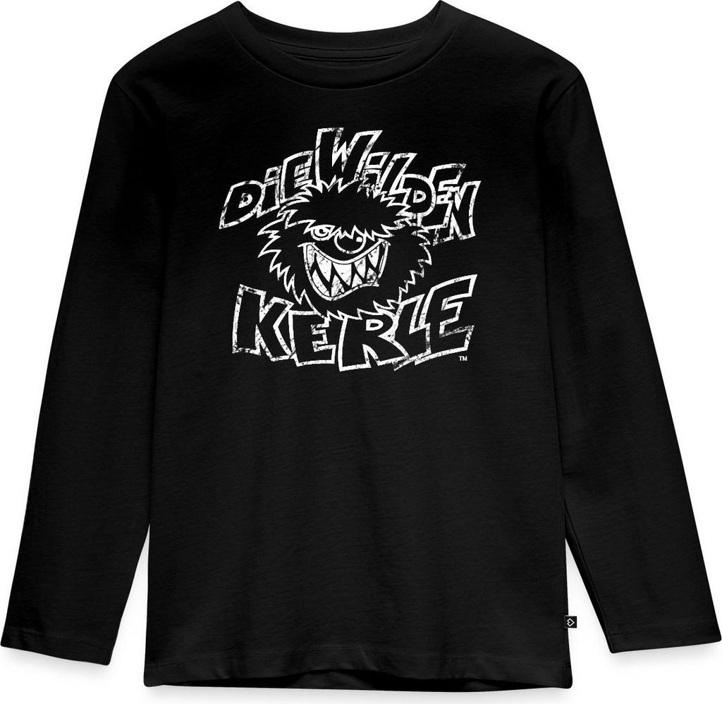 Spreadshirt Die Wilden Kerle Used Look Kinder Premium Langarmshirt, 122/128 (6 Jahre), Schwarz