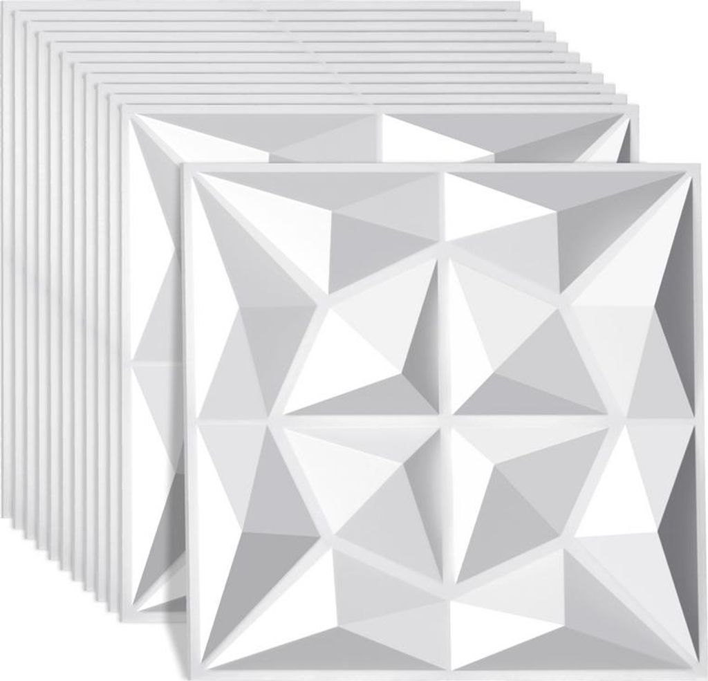 Hebitod 12pcs 3D Paneele Wandpaneele Polyvinylchlorid PVC – Verkleidung für Wand & Decke – 30x30 cm (0,9 m²) – Leicht, Flexibel & Einfach z...