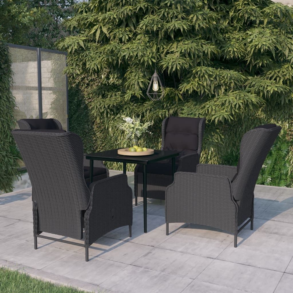 The Living Store 5-tlg. Garten-Essgruppe Dunkelgrau