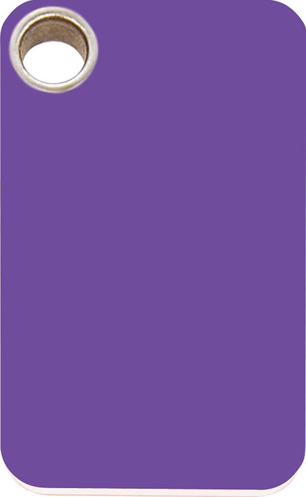 RedDingo Kunststoff Hundemarke mit individueller Gravur Rechteck purple