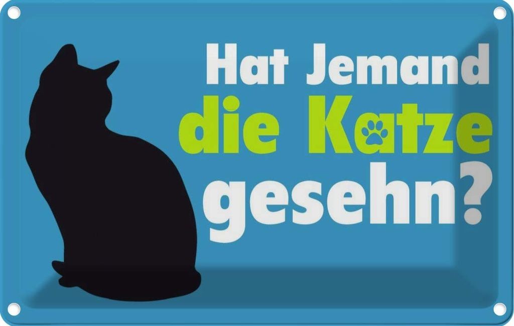 vianmo Blechschild 12x18 cm hat jemand die Katze gesehn Tier Haustier