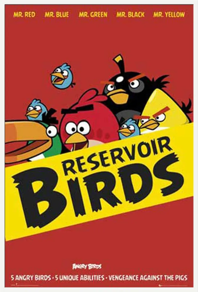 Affiche Angry Birds sous cadre blanc Shinsuke vitre acrylique antichoc
