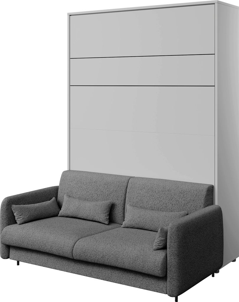 Furniture24 Schrankbett mit sofa Bed Concept 140x200 cm Lenart Bett im Schrank Klapbett Grau/Graphit