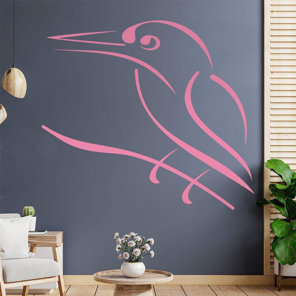 Kleiner Vogel Linien Wandtattoo in 6 Größen - Wandaufkleber Wall Sticker - Dekoration, Küche, Wohnzimmer, Schlafzimmer, Badezimmer