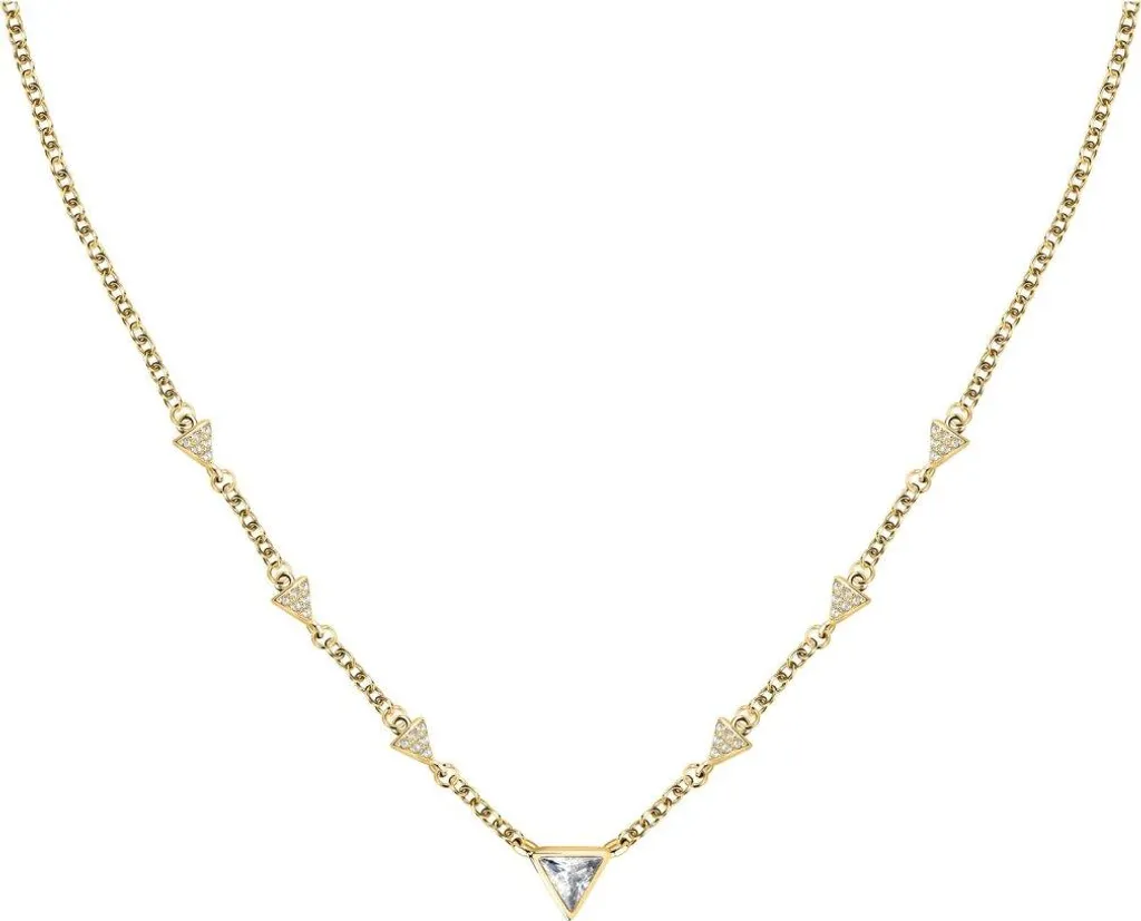 Collier ras de cou doré or fin et pendentifs cristaux Trilliant SAWY01