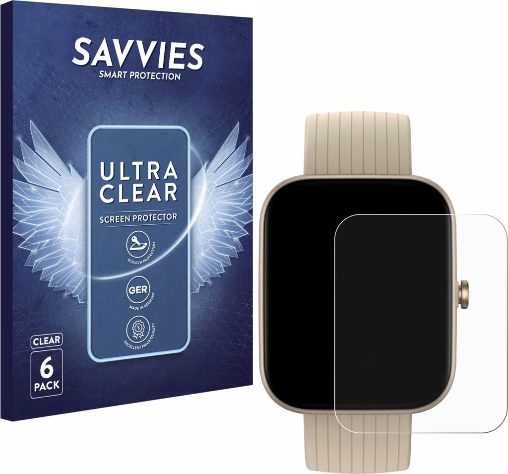 6x Für Huami Amazfit Bip 3 Pro Schutzfolie Savvies Produktbild 