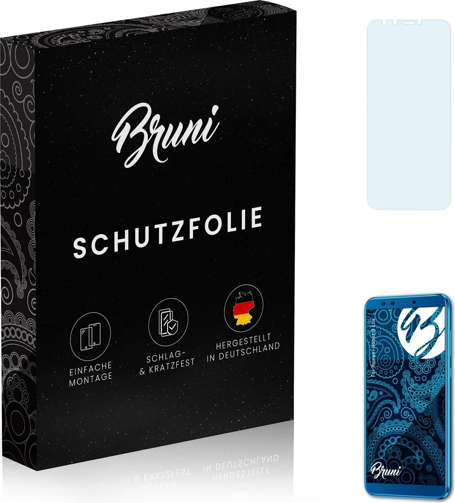 Bruni Basics-Clear 2x Schutzfolie kompatibel mit Huawei Honor 9 Lite Folie