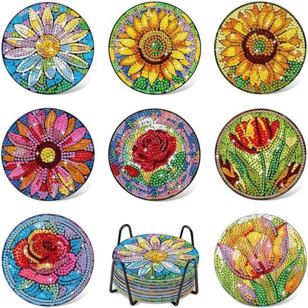 Supports peinture diamant antidérapants x8, fixations fleurs pour DIY