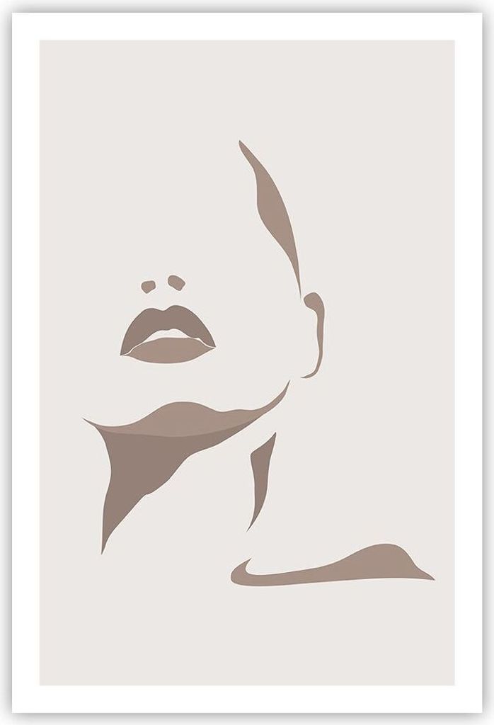 Poster - Poster ohne Rahmen - Boho Frau Mund - 61x91,5 cm - Wand Bild - Wanddeko - Wandbilder - Kunstposter - Wandposter - Bilder - Kunstdruck - Wa...