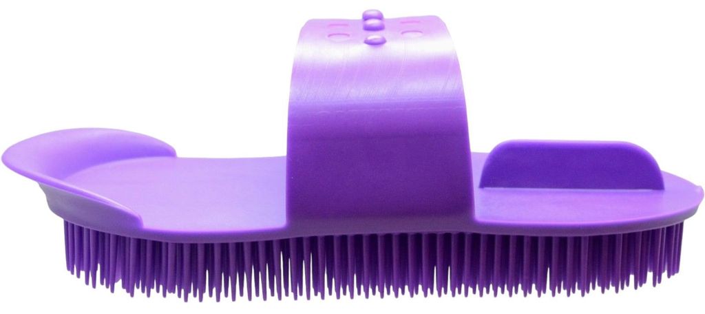 Striegel mit Metallzähnen zur Pferdereinigung Vplast 18 cm – verschiedene Farben-Grau