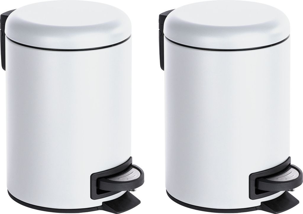 WENKO Kosmetik Treteimer Mod. Leman Weiß 3 L, 2er Set, Produktbild 