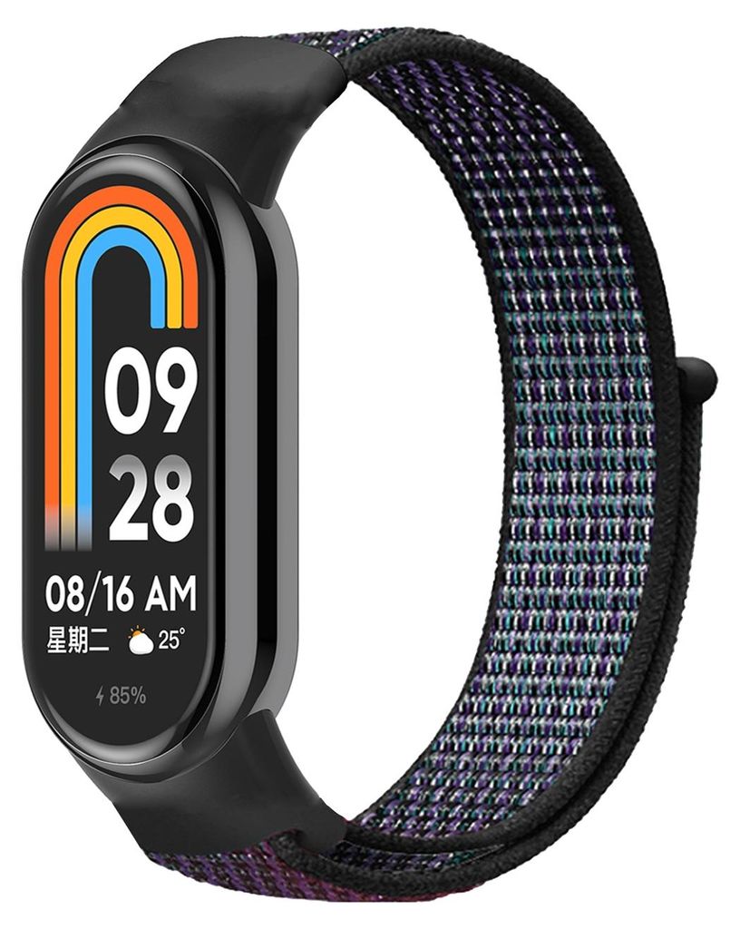 By Qubix Sport-Loop Nylonarmband - Schwarz mit Lila - Produktbild 