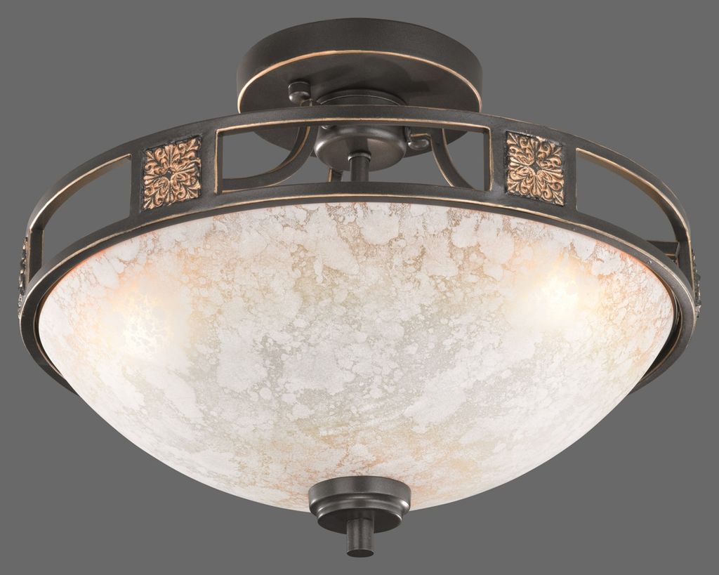 Trio Leuchten - Landhaus I Vintage Rustikale runde Deckenleuchte I Deckenlampe I Lampe I Leuchte rostfarben - QuintaI 3-flammig I Wohnzimmer I Schl...