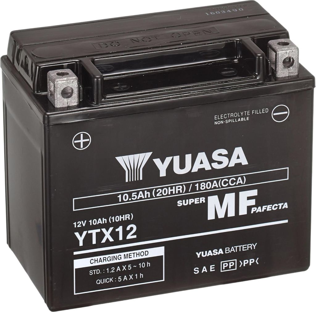 YUASA YTX12 WC 12V 10,5Ah/C20 - 180A (EN) Motorradbatterie Produktbild 