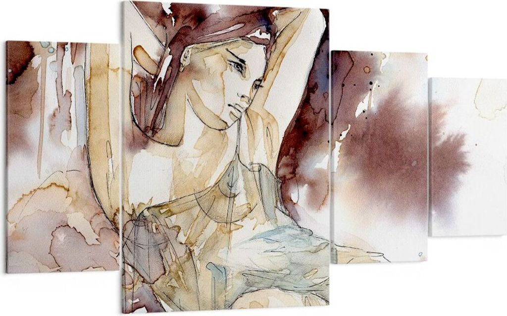 Bild auf Leinwand - Leinwandbild - Frau Modell - 160x90cm - Wand Bild - Wanddeko - Wandbilder - Leinwanddruck - Bilder - Kunstdruck - Wanddekoratio...