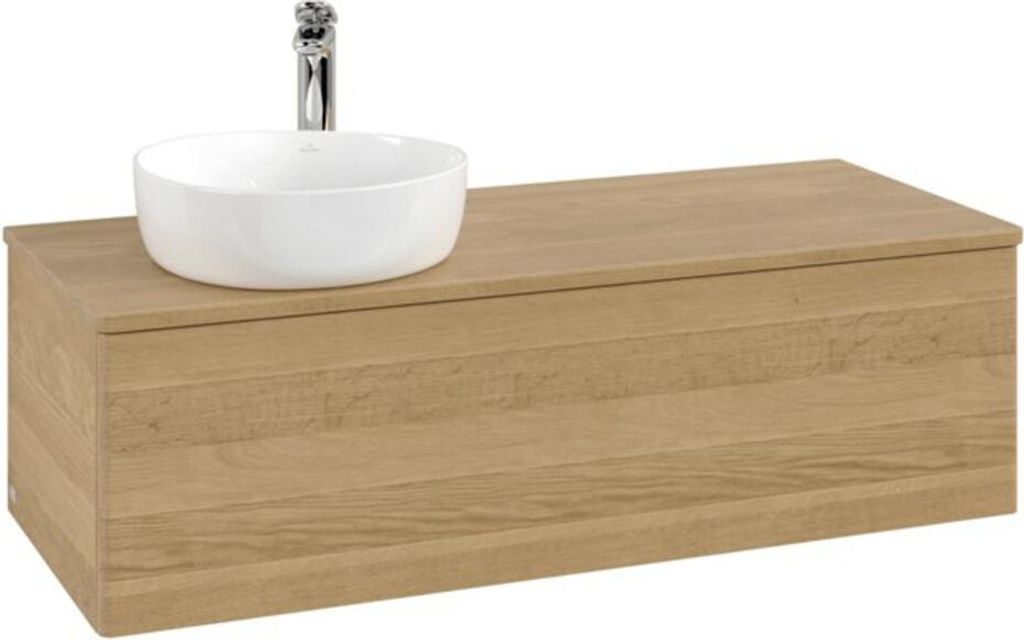 V&B Waschtischunterschrank ohne Frontstruktur, mit Beleuchtung Antao 120x36x50cm, HL, WBP hon. Oa, hon. Oa