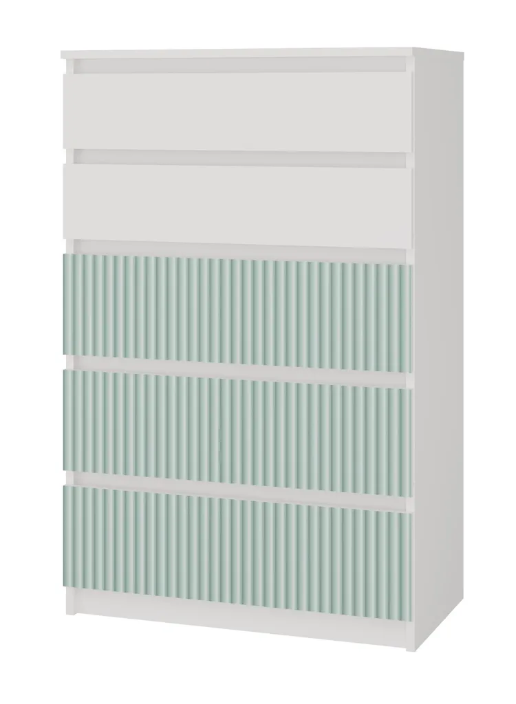 Optimisez le rangement : Commode enfant DUSTER blanche et menthe