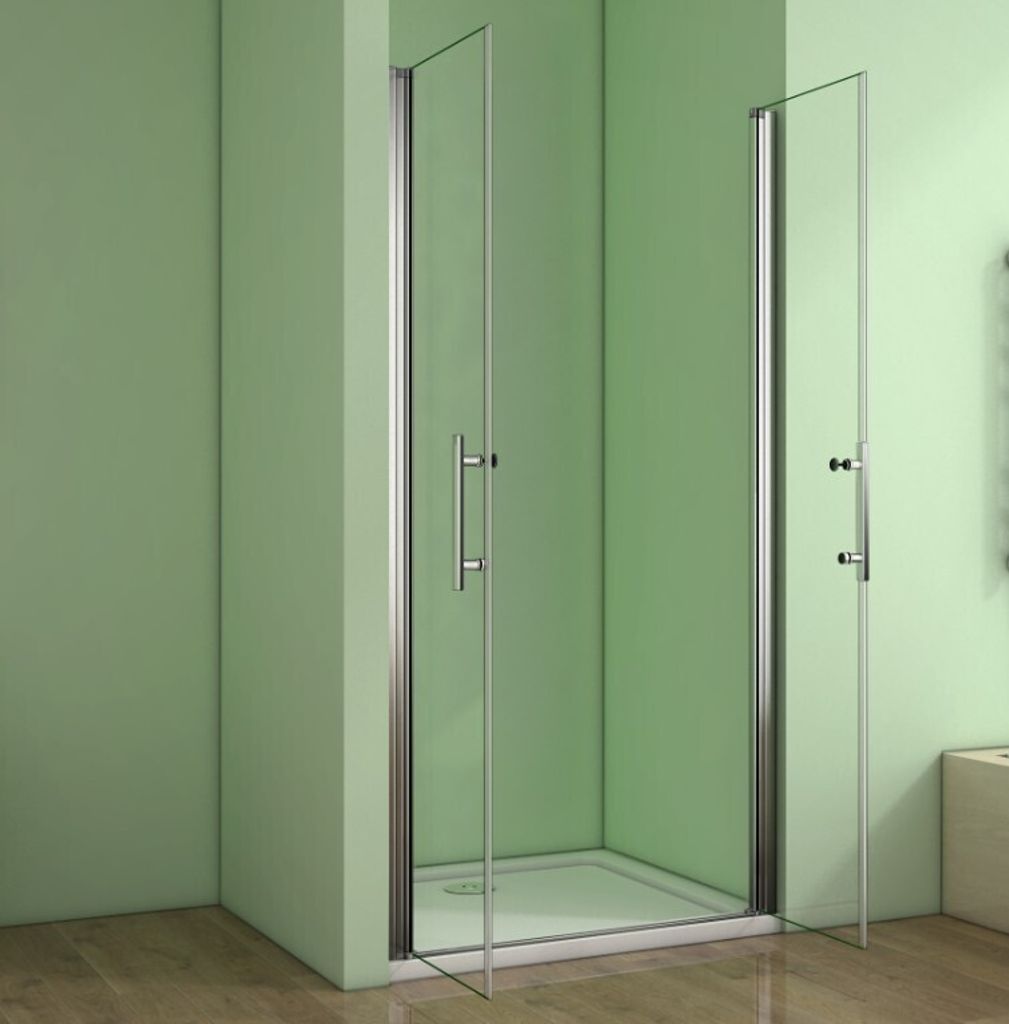 Milchglas Duschtür 90x195 Cm – 6 Mm ESG Sicherheitsglas, Aluminiumrahmen, Spritzwassergeschützt