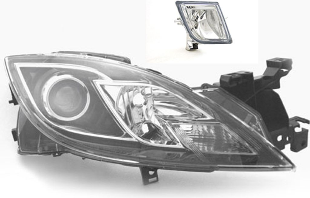 Johns, Scheinwerfer Halogen passend für Mazda 6 GH 08/2007 -04/2010 H9 H11 Re. + Nebel. GS1F510K0E GS1F510K0F GS1F510K0G GS1F510K0H GS1F510K0J GS1...