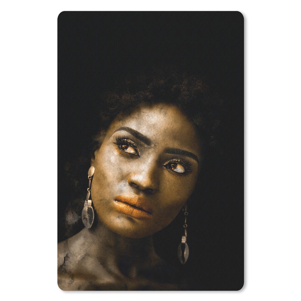 MuchoWow Mauspad Mousepad Frau - Ohrringe - Gold 40x60 cm - Mousepads - Maus Mat - Pad - Mausunterlage - Schreibtisch Accesoire