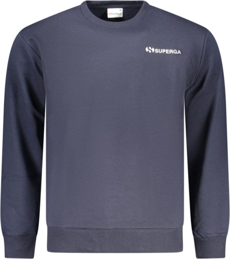 Herren Langarm-Sweatshirt in Blau mit Rundhalsausschnitt und Druck