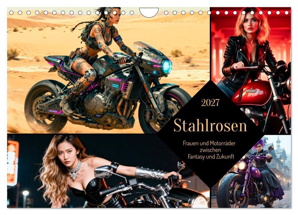 Stahlrosen (Wandkalender 2027 DIN A4 quer), CALVENDO Monatskalender