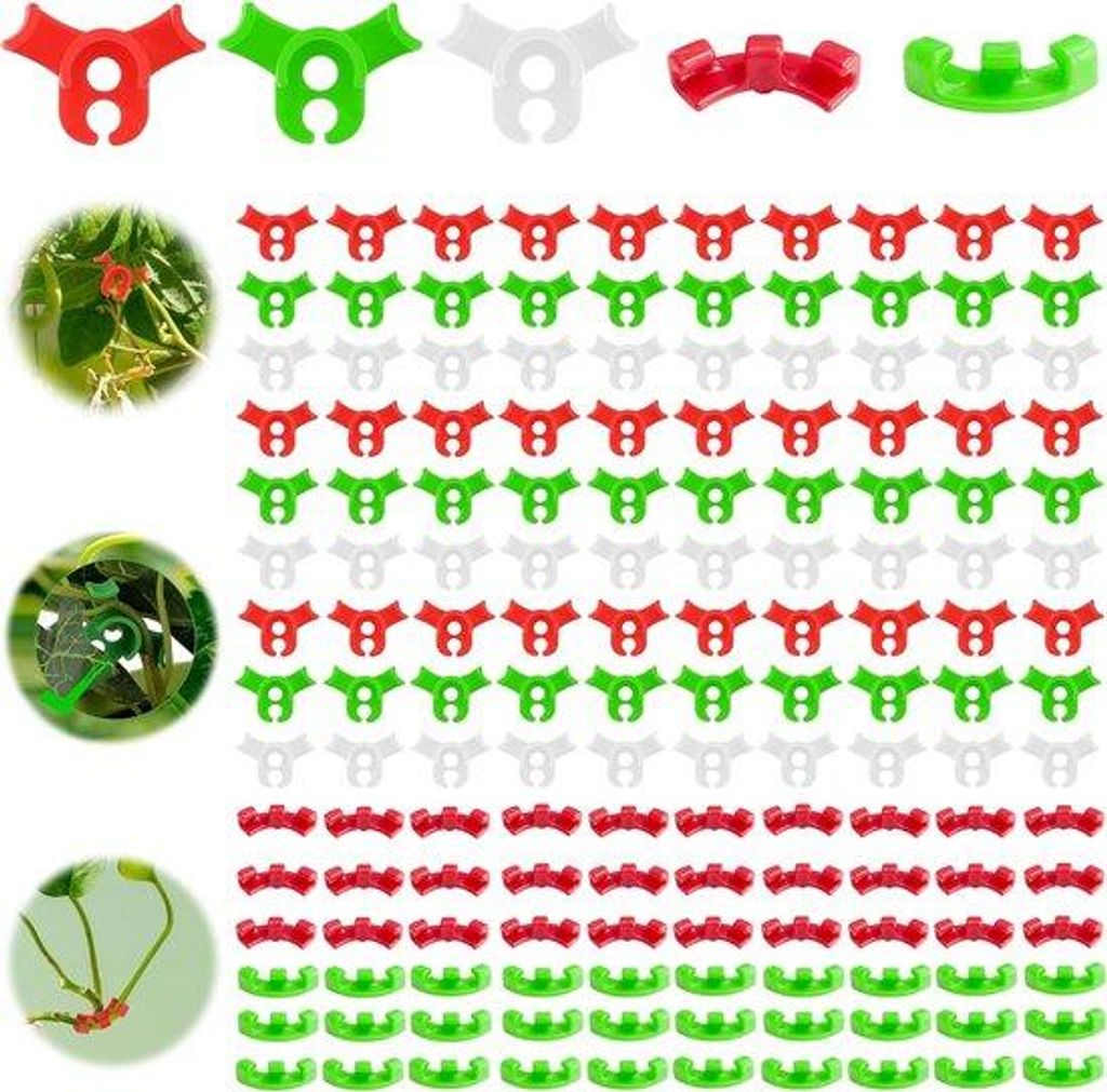 Famanu Pflanzenclips für Tomaten und Kletterpflanzen - 150 Stück in verschiedenen Farben
