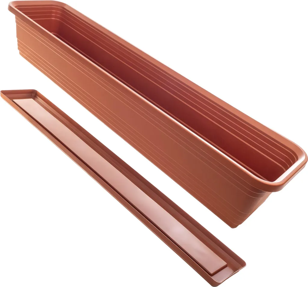 Pot de Fleurs de Balcon 80cm KADAX avec Fixation Robuste Style Pierre - 6